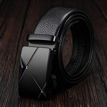 男士钱包+男士皮带四件套，日常男士搭配，专为男士设计，时尚休闲奢华帅气运动男士钱包套装，适合作为圣诞节、情人节礼物送给父亲（不含礼盒） - 黑色 - 查看 10