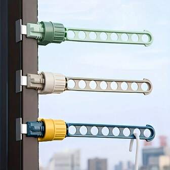 Stendibiancheria 8 fori, appendiabiti portatile per interni/esterni adatto per balcone, bagno e armadio, organizer multifunzionale per il bucato in plastica resistente con design del coperchio verde