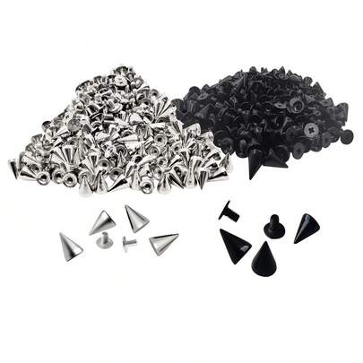 Pointed Cone Studs, Screw Studs, Cone Studs With Screws, Suitable For Garment Crafts, Leather Crafts, DIY Crafts, Cool Studs, Punk Shoes, Clothing, Bags, Punk And Gothic Fashion Accessories, Decorative Nails, Suitable For Clothing, Bags, Leather Shoes, Punk Rock Jewelry Crafts