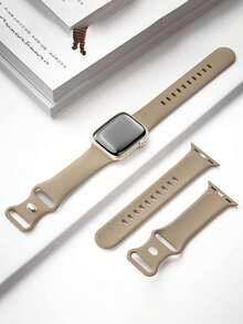 Tương thích với Apple Watch, 38mm, 40mm, 41mm, 42mm, 44mm, 45mm, 49mm, 46mm, Dây đeo thể thao bằng silicon mềm mại và thoải mái, chống nước, phù hợp với Series 10, 9 Ultra, 8, 7, 6, 5, 4, 3, 2, 1 và SE, Có sẵn cho cả nam và nữ - màu nâu - Xem 8