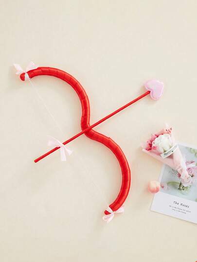 Set med pil och båge för Cupid, alla hjärtans dag-kostym med fototillbehör för Cupid, lämplig för vuxna och tonåringar