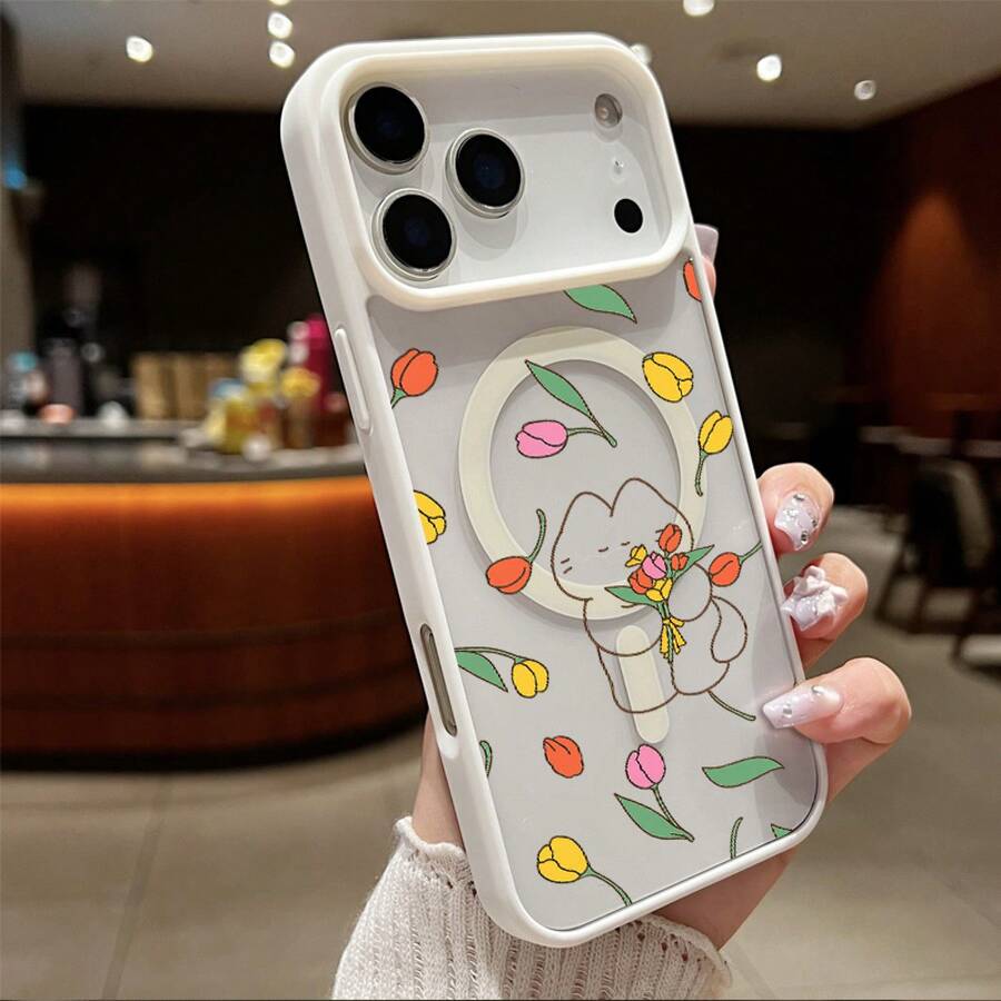 Funda Magnética para Teléfono Compatible con iPhone 17 Air/16/15/14/13/12/11 Pro, Pro Max, Plus, X/XS/XS Max, Compatible con Samsung Galaxy S22/S23FE/S24FE Plus, Ultra, Marco de TPU + Marco de Lente Independiente, Anillo Magnético Incorporado Adsorción Instantánea MagSafe, Serie de Colores Macaron, Combinaciones de Múltiples Colores - Blanco - Ver 1