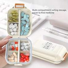 Caixa de Comprimidos de Grande Capacidade de 7 Dias, À Prova de Poeira e Umidade, Ideal para Carregar Medicamentos ao Ar Livre - Multicolorido - Visão 1