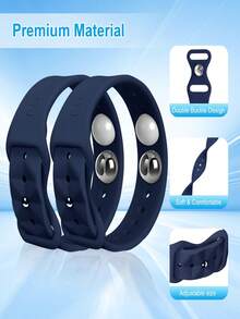 1 par/2 piezas Pulseras anti-mareo, pulsera de silicona con doble hebilla, diseño ergonómico, azul profundo - Azul oscuro - Ver 3