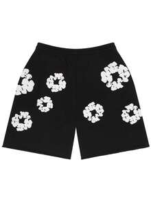 Denim Tears 'Sweatpants 'The Cotton Wreath' Pants Graphic And Drawstring For Unisex Adult - SOLE SERIOUSS, Women's Casual Drawstring With Modern Men Breathable Technology, Versatile Street Style Joggers Suitable For Streetwear, Casual Daily Wear, Weekend Outings, Music Festivals, Social Gatherings And More, Making It A Great Gift For Boyfriends Or Husbands.Sweatpants Sweats Wide For Men Sweat Pants Baggy Sweatpants - 黑與白 - 查看 3