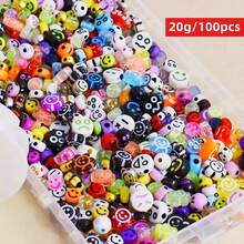 Yiwu Qiyou Accessories Co., LTD 1入組隨機可愛表情圓形DIY珠子 - 20g-100pcs-1套 - 查看 1