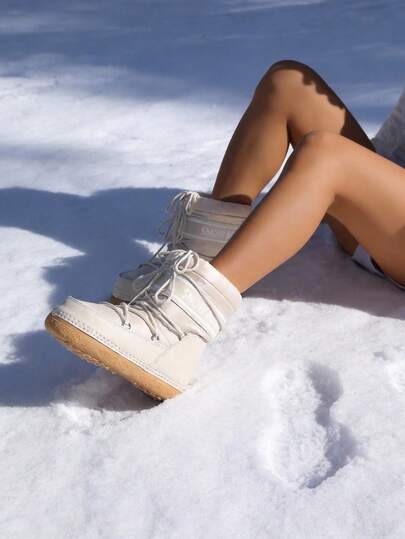 Anti-Slip Fashionable Lace-Up Women Snow Boots, Suitable For Casual Wear And Home In Winter
