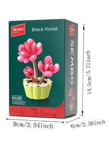 sembo Bộ lắp ráp cây mọng nước mini 300+ mảnh, khối lắp ráp sáng tạo DIY, cây cảnh mini - Trứng đào, Ánh hoàng hôn, Hoa hồng núi, Hoa sen ngọc bích đặc biệt, cây cảnh mini - Hoa hướng dương, Hoa hồng, Hoa tulip, Hoa anh đào, bộ bó hoa, gạch hoa hồng giả bằng nhựa, đồ chơi lắp ráp dành cho người lớn, đồ trang trí nhà cửa hình hoa vĩnh cửu, quà tặng cho Ngày Valentine, Ngày của Mẹ, kỷ niệm. - Nhiều màu - Xem 6