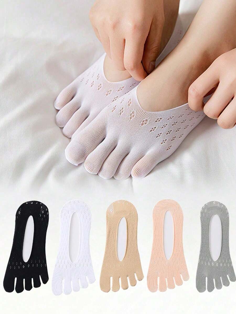 10 Pairs Women's Toe Socks, New Women's Toe Socks, Finger Socks For Women, No Show Low Cut Five Toe Compression Toe Socks - Multicolor - View 1