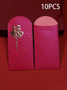 10pcs 2026 Lucky Red Envelopes, Creative Foil Design, Paper Material, Ideal For Weddings And New Year Celebrations, Great Gifts And Party Favors - Multicolor - View 13