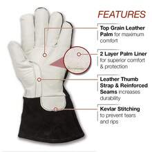Guantes de Soldadura MIG Profesionales DynaMIG| Comodidad y resistencia al calor|| K3806-XL. - Alta definición dinámica - Ver 10
