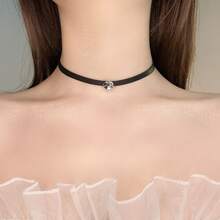 1 Piece Fashion Harajuku Dark Style Belt Buckle Necklace For Women Sweet Cool Spicy Girl Choker Collar Personality Hip Hop Simple Clavicle Chain - Vòng cổ da đen X3402 - Xem 8