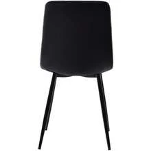 Dining Chair (4 Pcs), Black, Set Of 4 Upholstered Designer Chairs With Backrest, Velvet Seat, Metal Frame - Black - View 11