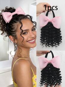 1 Pc 8-Inch Bowknot Braid Ponytail Wig, Suitable For Daily Wear By Women - Natural Black - View 14