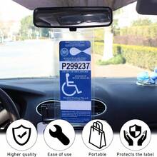 1/2pcs Disabled Slogan Sign PVC Hook Bag, Parking Sign Bag, Disability Card Card Car Hanging Bag Keep You Handicap Parking Placard For Women Storage Organizer Travel Essentials Back To School Dormitory Storage Fall Decor - Clear - View 3