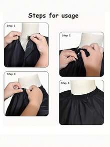 Customized Logo Professional Hair Salon Cape, Customized Apron, Extra Wide And Long, Durable Black Fabric, Adjustable Neck Strap, Suitable For Dyeing, Perming, Styling, Perming Protection Equipment | Functional Beauty Accessories | Smooth Fabric Texture, Hair Protection, Hairdressing Cape, Hair Salon Apron