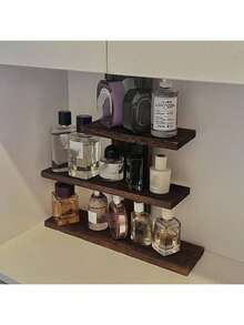 1pc Wooden Multi-Layer Jewelry Rack, Cup Holder, Storage Rack, Autumn Decor Wall Hanging Rack, Storage Tray, Jewelry Tray, Jewelry Display Rack, Decorative Display Rack, Farmhouse Style Medium Storage Tray Rack, Vintage Rack - Brown - View 5