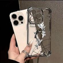 16、15、14、13、12、11 Pro、X、XR、XS、8、Plusと互換性のあるミニマリスト陰陽鯉のYUのスマホケース - 耐衝撃性のある透明なソフトジェル保護するするカバー、日常使用、ミニマリストデザイン、しなやかな保護カバー、耐久性のある材料。 "ユーザー、テクノロジー家向けのクリスマス秋の電話17ハロウィンアクセサリー" - シルバー - チェックする 4