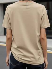 Camiseta Blusa Feminina Cachorro Pet Golden Com Flores Estilosa 100% Algodão  Promoção - Bege - Visão 2