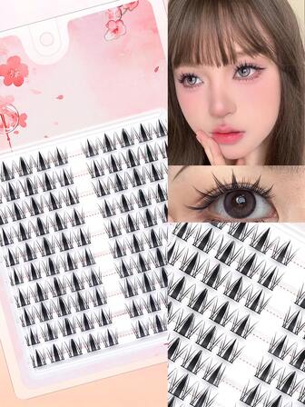 100PCS Natural, Fine, Soft Manga False Eyelashes - Fluffy C Curl, Easy To Apply, Simple To Stick, Lightweight, Perfect For Achieving A Flawless Makeup Look