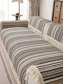 1pc Luxury Chenille Sofa Cushion Cover, Modern Minimalist Fashion Dust-Proof Anti-Slip Sofa Seat Pad, Khaki Color Washable Slipcover For Corner Sofa, Bedroom, Office, Living Room, L-Shaped And 1/2/3/4 Seater Sofa - Khaki - View 5