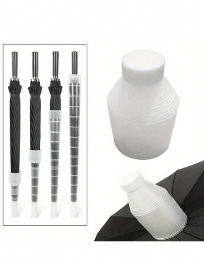 1pc Portable Waterproof Umbrella Cover - Telescopic Straight Rod Design, Transparent Plastic, With Non-Slip Handle And Safety Strap, Fits Various Umbrellas, Ideal For Rainy Days And Travel