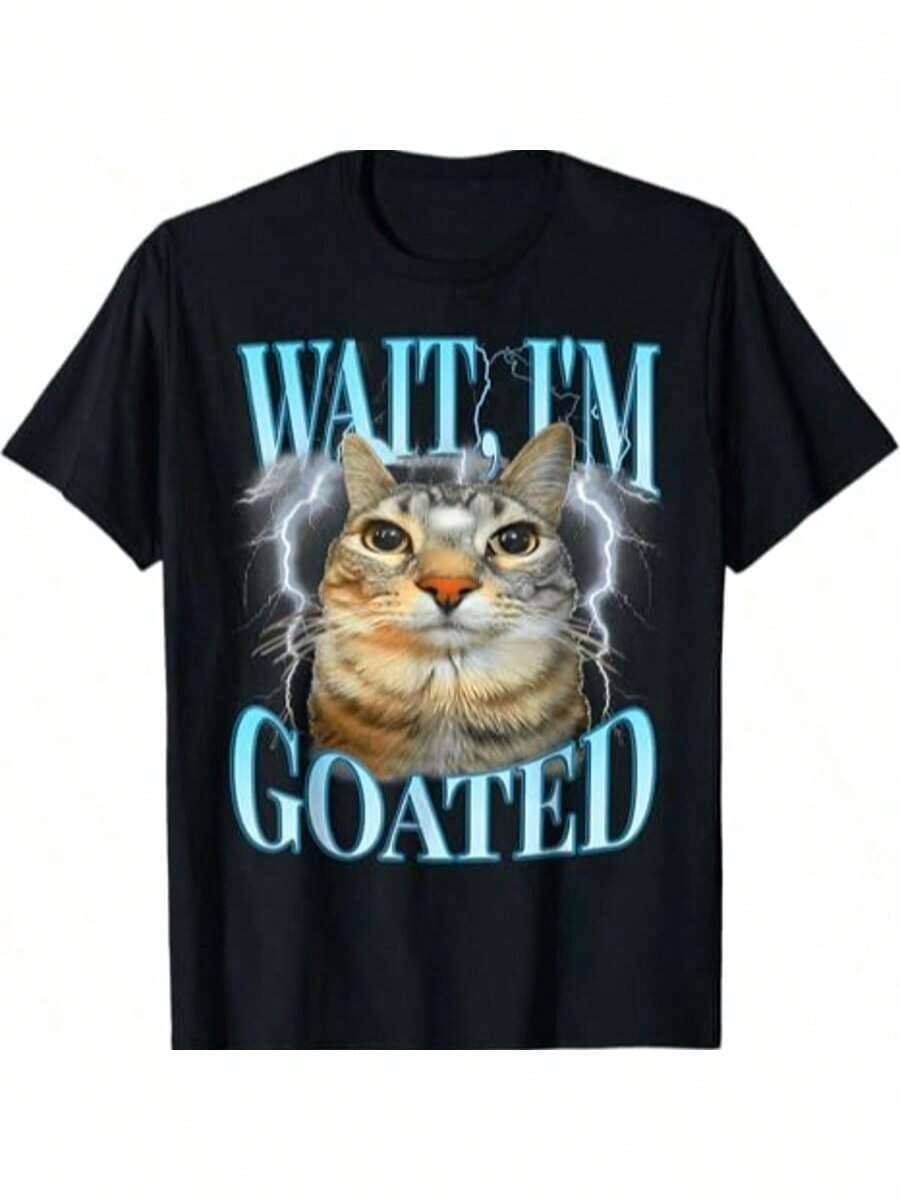 Funny Silly Cat Meme T-Shirt 100% Cotton Oversized T-Shirt Women Tops Comfort Colots T-Shirts Graphic Casual Tee Cotton Short Sleeve Tee For Women,Summer Shirts For Women,Men