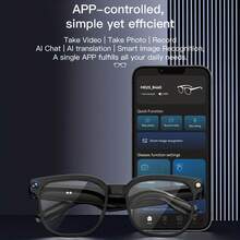 AI Smart Glasses With Camera & AI Assistant (ChatGPT/Doubao) - Real-Time Translation & Object Recognition Glasses, 8MP 4K Recording, /WiFi, TR90 Ultra-Light Design, 8Hrs Battery, Compatible With IOS/Android For For Men/Women, Gift - White - View 4