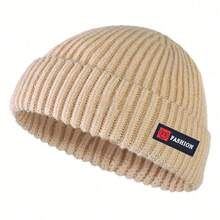 Gorros de hombre estilo callejero Hip Hop sin ala, gorro holgado de melón, gorros de pescador, gorros de punto cálidos para invierno, 1 ud. - Caqui - Ver 16