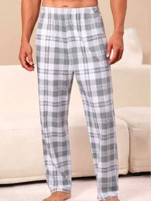 Bộ 3 quần pajama nam in họa tiết kẻ caro, thích hợp cho mùa xuân/hè. - Nhiều màu - Xem 6