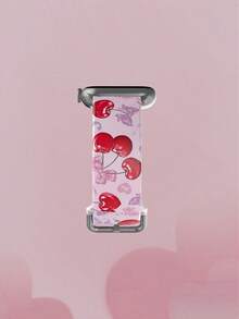 1pc Soft Elastic Breathable Pastel Heart, Cherry, Bow Design Replacement Wristband Strap For Apple Watch 38mm 40mm 41mm 45mm 44mm 42mm 49mm, Fashionable Casual Multi-Color Silicone Watch Band Compatible With Apple Watch Ultra Series, S10/SE/9/8/7/6/5/4/3/2/1 Smartwatch Accessories - Multicolor - View 4