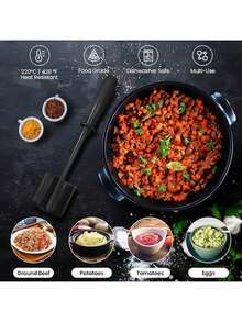 Meat Chopper, Ground Beef Chopper Tool, Hamburger Smasher Tool, Meat Masher Kitchen Tool, Food Masher, Potato Smasher, Meat Separator Tool, Meat Mincer Hand Tool, Mix And Chop, Kitchen Tools For Cooking Home Appliances Accessories Gadgets Christmas Stuff Christmas - Nhiều màu - Xem 5