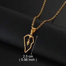1pc Spain Canary Islands La Palma Map Pendant Necklaces Women Girl Stainless Steel Traditional Culture Jewelry