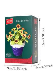 sembo Bộ lắp ráp cây mọng nước mini 300+ mảnh, khối lắp ráp sáng tạo DIY, cây cảnh mini - Trứng đào, Ánh hoàng hôn, Hoa hồng núi, Hoa sen ngọc bích đặc biệt, cây cảnh mini - Hoa hướng dương, Hoa hồng, Hoa tulip, Hoa anh đào, bộ bó hoa, gạch hoa hồng giả bằng nhựa, đồ chơi lắp ráp dành cho người lớn, đồ trang trí nhà cửa hình hoa vĩnh cửu, quà tặng cho Ngày Valentine, Ngày của Mẹ, kỷ niệm. - Nhiều màu - Xem 8