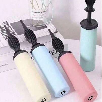 1/2/3pcs Hand-Held Balloon Inflator Set, Bi-Directional Manual, Reusable Plastic, Suitable For Swimming Rings, Inflatable Toys, Parties, Weddings, Birthdays, Special Events / Balloon Inflation Tool, Pump, Essential For Holidays, Random Color And Style