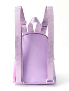 Girls Rainbow Quilted Design Novelty Bag - Red and Purple - View 3