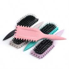 Wheat Straw Massage Comb, Multifunctional Curling Comb, Airbag Comb For Straight Hair. - Pink - View 5