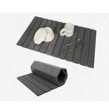 1pc Diatomaceous Earth Foldable Mat,Multi-Surface Kitchen Dish Drying Pad, Rectangular Strip, No Washing Required, Water Absorbent, Quick-Drying, Non-Slip Kitchen Mat - Dark Grey - View 6