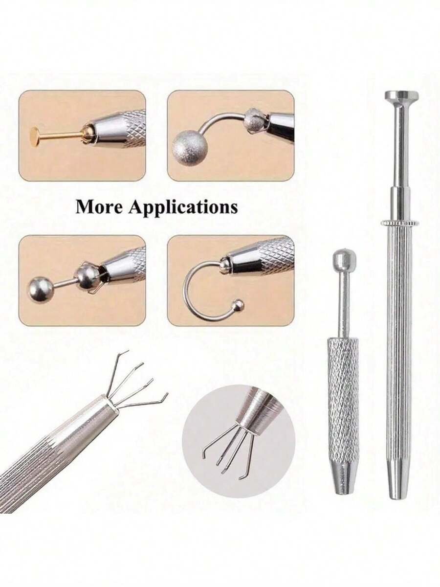 1/2pcs Jewelry Grabbing Tool, Alloy Piercing Ball Grabbing Tool, For Small Parts Grabber