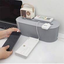Oaoleer Cable Management Box With 10 Cable Ties, Organizer Box For Power Strips, Surge Protectors, Chargers, Adapters, TV Computer Wires Cable Hider Box For Home/Office - 海藍色 - 查看 6