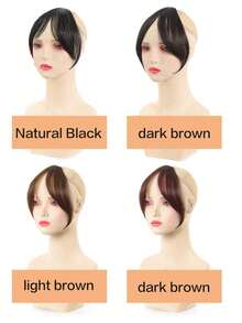 8.5 Inch Middle Part Bangs Hairpiece, Realistic Invisible Lightweight Fluffy Hair Topper To Add Volume