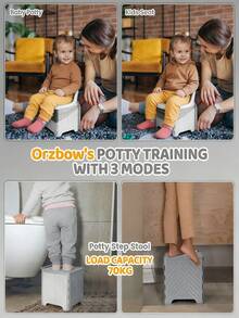 1pc Portable Foldable Toddler Travel Potty Seat With Storage Bag, Suitable For Boys & Girls 18 Months+, Includes Disposable Potty Liners - Essential For Toddler Travel, Grey