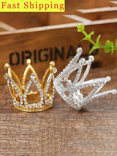 3/2/1PC Crown-Shaped Rhinestone Cake Topper, Mini Princess Crown, Perfect For Birthday, Wedding, Christmas, And Princess-Themed Party Decorations And Photo Props. Also Serves As Birthday Party Hair Accessories, Pet Cake Crown Decorations, Rhinestone Crowns, And Home Bedroom Tabletop Ornaments. Ideal As Valentine's Day Crown Gifts, Back-To-School Party Decorations, Pet Party Presents, Crowns, And Mini Crowns.