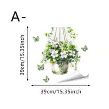 1/2片装 春季花盆窗贴 蝴蝶静电贴纸 彩虹棱镜效果 防晒防紫外线 家居办公玻璃表面装饰 DIY艺术工艺用品 - 彩色 - 查看 12