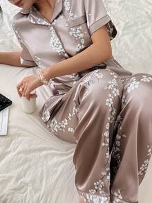 Dreamivo 情人节爱心印花短袖长裤女士睡衣套装 - 淺灰色 - 查看 4