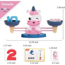 Juguetes Didacticos de Matematicas para Niños Juguetes de Balanza de Equilibrio de Unicornio Montessori Material de Didactico Preescolar para Niños Juegos de Numeros para Niños Juguetes EducativosDuradero y cultiva el interés de los niños - Multicolor - Ver 3