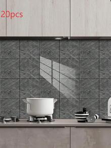 OUTANA Self-Adhesive Waterproof Marble Pattern Wall Sticker, Made Of PVC With Aluminum Foil Backing, Easy To Apply, Suitable For Living Room, Bedroom, Kitchen, Bathroom, Entryway And Office Walls, Provides Wall Coverage And Insulation, Simple Installation And Removal, Complements Textured Interior Decor.