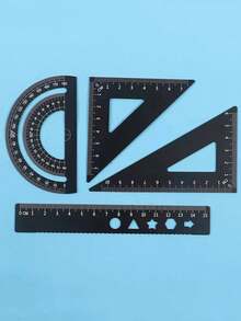 Règle en métal en forme de cœur, règle triangulaire et rapporteur, convient aux étudiants, architectes, arpenteurs, à la maison, à l'école, au bureau et autres occasions