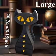 1pc Creative Novelty Black Cat Shaped Jewelry Box, Two Sizes Available, Decorative Storage Box For Earrings, Necklaces, Rings, Bracelets, Anklets, Lip Rings, Unique Artistic Design, Best Gift For Family, Friends, Partners, Colleagues, Ideal For Valentine's Day, Mother's Day