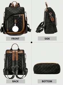 Ba lô nylon chống trộm họa tiết hình thoi phong cách retro dành cho nữ, túi xách hàng ngày đa năng thời trang, túi du lịch nhẹ nhiều ngăn, ba lô tối giản dung tích lớn, ba lô tiện dụng phù hợp cho học sinh, y tá, giáo viên, doanh nhân, du lịch, đi làm, mua sắm, văn phòng, hẹn hò, leo núi, đào tạo, công việc, quà tặng sinh nhật, quà tặng ngày lễ. - Nhiều màu - Xem 8